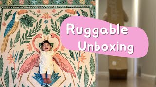 Ruggable Unboxing  Iris Apfel Birds Of A Feather Green amp Peach Rug  baby nursery room decor [upl. by Cheney214]