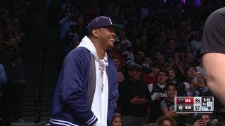 Carmelo Anthony Fakes Out Barclays Center At Dwyane Wades Final Game  April 10 2019 [upl. by Khanna]