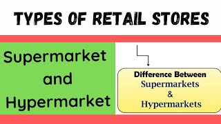 Retail store meaning  types of retail storesoutlets  Supermarket  Hypermarket  In detail [upl. by Emse]