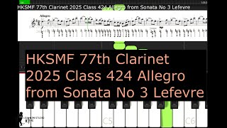 HKSMF 77th Clarinet 2025 Class 424 Allegro from Sonata No 3 Lefevre [upl. by Tnafni]