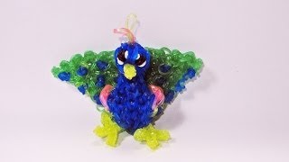 Rainbow Loom PEACOCK Charm How To Design  Tutorial DIY Mommy Animals [upl. by Holder]