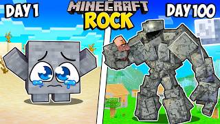 I Survived 100 Days as a ROCK in Minecraft [upl. by Bachman]