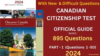 CANADIAN CITIZENSHIP TEST 2024  PART 1 [upl. by Aynas]