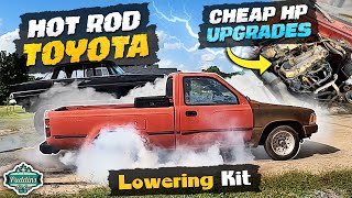 1992 Toyota Pick Up Engine Upgrades Lowering BURNOUTS more [upl. by Annahsohs]