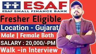 ESAF small finance bank hiring freshers  walk in interview  location  eligibility  salary  work [upl. by Botnick8]