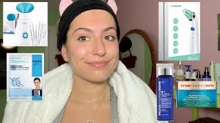 Once a Week Skincare Routine Facial Steamer Pore Vacuum Collagen Face Mask Toner  Moisturizer [upl. by Jonati708]