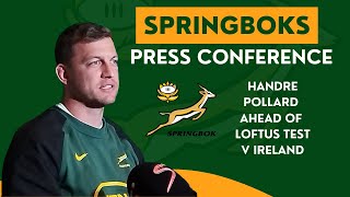 SPRINGBOKS Handre Pollard press conference ahead of Ireland test match at Loftus [upl. by Reeta]