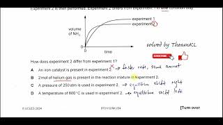 970112MJ24Q13 Cambridge International AS Level Chemistry MayJune 2024 Paper 12 Q13 [upl. by Delahk]