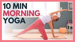 10 min Morning Yoga Stretch to Wake Up  ALL LEVELS NO PROPS [upl. by Sweatt42]