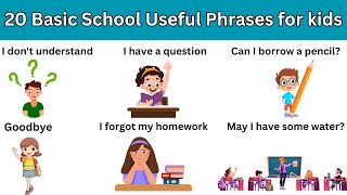 English vocabulary  20 Basic Useful School Phrases for Kids  kidslearning PhrasalVerbs [upl. by Laddie]