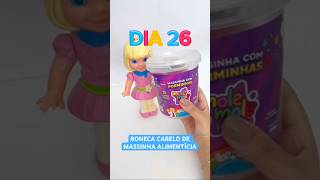 DIA 26  BONECA CABELO DE MASSINHA COM MATÉRIA PRIMA ALIMENTÍCIA [upl. by Enirhtak312]