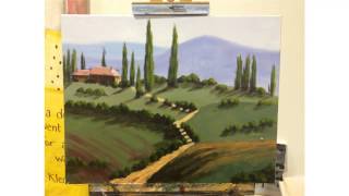 Tuscany Landscape Painting  Step By Step Demonstration MooreMethod [upl. by Aimaj894]