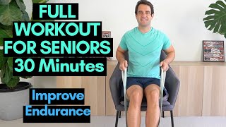 Full Workout To Improve Muscular Endurance For Seniors With Weights and Bands  Intermediate [upl. by Ridglea]