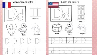 Apprendre la lettre D 🇫🇷 Vidéo Educative 🇺🇸 Learn the Letter D Coloring [upl. by Nabal]