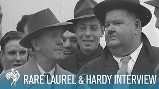 Laurel amp Hardy Rare Interview with an Iconic Comedy Duo 1947  British Pathé [upl. by Ysiad]