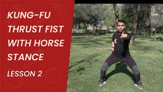 Shaolin KungFu  Thrust Fist With Horse Stance Basic Fist  Lesson 2 martialarts shaolinkungfu [upl. by Rosemonde]