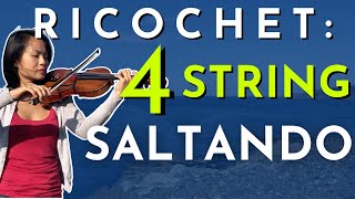 Arpeggiated Ricochet  4 String Saltando — Violin Tutorial [upl. by Agatha]