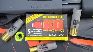 Brenneke KO 12ga 234quot 1oz Slug Test W Remington 870 Special Purpose amp 185quot Rifled Barrel [upl. by Ingvar710]