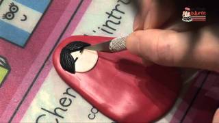 Vidéo Tuto création de bijoux en Fimo Cernit Mapesteadoréefr  Pendentif Matriochka [upl. by Aniram]