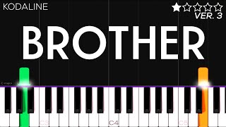 Kodaline  Brother  EASY Piano Tutorial [upl. by Zined]