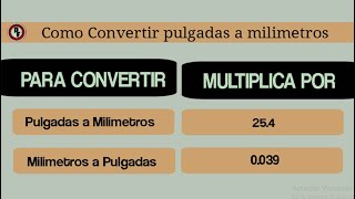 cómo pasar medidas de pulgadas a milímetros [upl. by Rena]