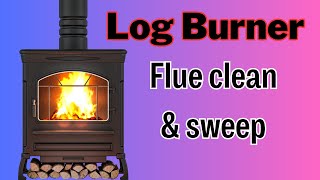 How to clean amp sweep a flue liner on a woodburner stove [upl. by Ayimat766]