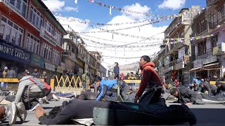 Hundreds of Buddhists perform mass prostrations to start the Tibetan Lunar New Year [upl. by Eberly669]