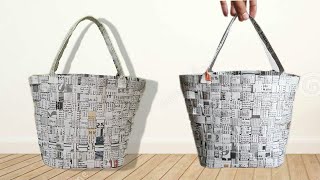 Newspaper bag ll newspaper craft ll paper bag ll best out of waste [upl. by Annahs]