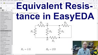 How to obtain the equivalent resistance of a resistive circuit using the EasyEDA circuit simulator [upl. by Araccat]