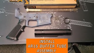 How to Install AR15 Buffer Tube Assembly  Aero Precision Lower Receiver [upl. by Joashus]