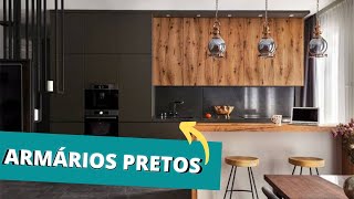 LINDAS COZINHAS COM ARMÁRIOS PRETOS  DICAS PARA DECORAR [upl. by Xella185]