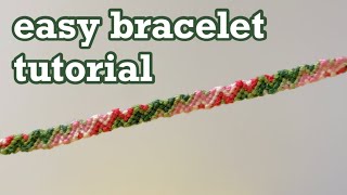 how to make easy bracelet  string bracelet tutorial  friendship bracelet arrowhead pattern diy [upl. by Hbaruas85]