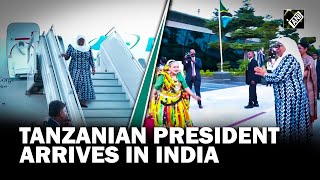 Tanzanian President Samia Suluhu Hassan arrives in India for State Visit [upl. by Banebrudge]