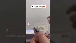 Needle art by Crownqueenstudio beautiful nailartnails naildecoration art nails nailartist [upl. by Zil]