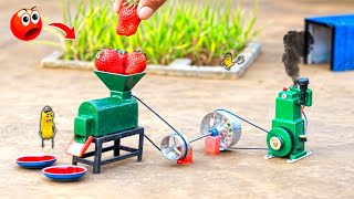 Tractor making strawberry juice A to Z process science projectdiy tractor home made juice machine [upl. by Ihsakat692]