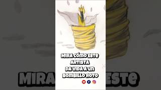 Mira Cómo Este Artista👨‍🎨Da Vida🧬a un Bombillo Roto💡 art arte3d shorts procesocreativo pintura [upl. by Aikemehs234]