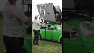 TURN YOUR CAR INTO A CAMPER volkswagen vanlife rooftent diycamper beetle howto [upl. by Tuchman]