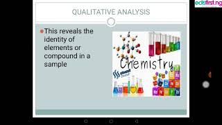 Quantitative analysis and qualitative analysis1  Chemistry  SS3 [upl. by Swagerty]