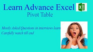 Pivot Table  Interview Questions Practicle [upl. by Woodhouse19]