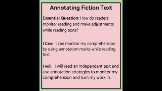 Annotating Fiction Text [upl. by Iaoh]