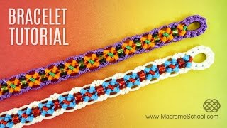 DIY Easy X Wave Bracelet  Tutorial by Macrame School [upl. by Somar]