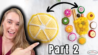 Part 2  FREE 10in1 No Sew Foldable FRUIT Crochet Market Bag Pattern  LIVE Crochet Along [upl. by Ian]