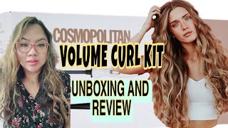 COSMOPOLITAN VOLUME CURL KIT UNBOXING AND REVIEW  COSMOPOLITAN HAIR CURLER CURLING WAND [upl. by Devi202]