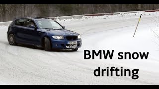 Drift It Like You Stole It BMW 130i on the snow drift  sounds  fun [upl. by Peterus]