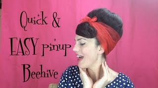 SUPER QUICK amp EASY pinup BEEHIVE  Fitfully Vintage [upl. by Heron]