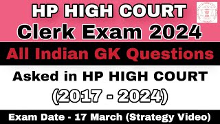 All Indian GK Questions Asked in HP High Court Clerk  20172024  hpexamaffairs  Download PDF [upl. by Flem]