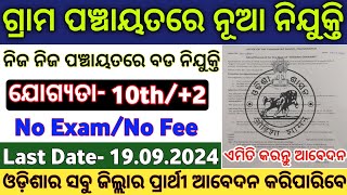 Odisha Panchayat Level Govt Jobs 2024  Odisha Jogana Sahayak Vacancy  Odisha Govt Jobs 2024 [upl. by Atiuqehs82]