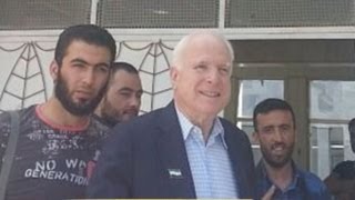 John McCain Makes Secret Syria Trip Crosses Borders to Speak With Rebels [upl. by Yffat989]