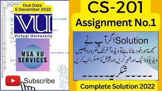 CS201 Assignment 1 2022 cs201 assignment 1 solution 2022 cs201 assignment 1 solution fall 2022 vu [upl. by Nicolis248]