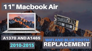 11quot Macbook Air A1370 and A1465 WiFi and Bluetooth Card Installation 2010 2011 2012 2013 2014 2015 [upl. by Atiloj575]